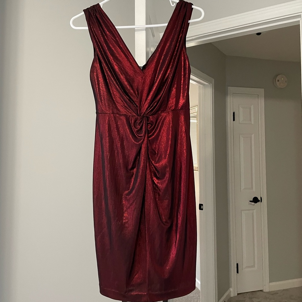 Calvin Klein Metallic Red Dress